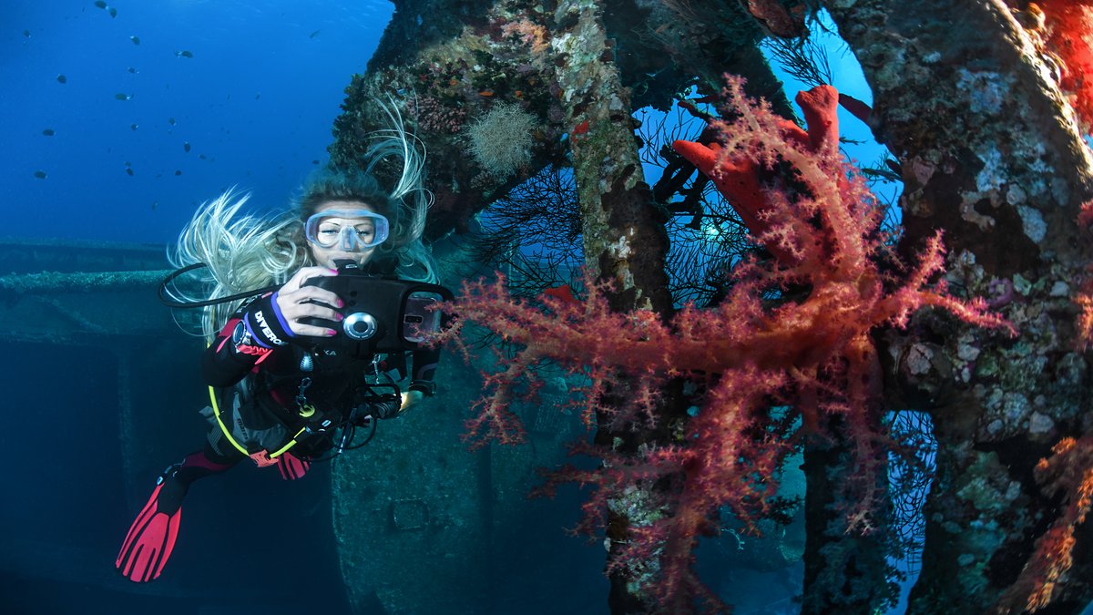 First-time divers discovering underwater world in Belyounech